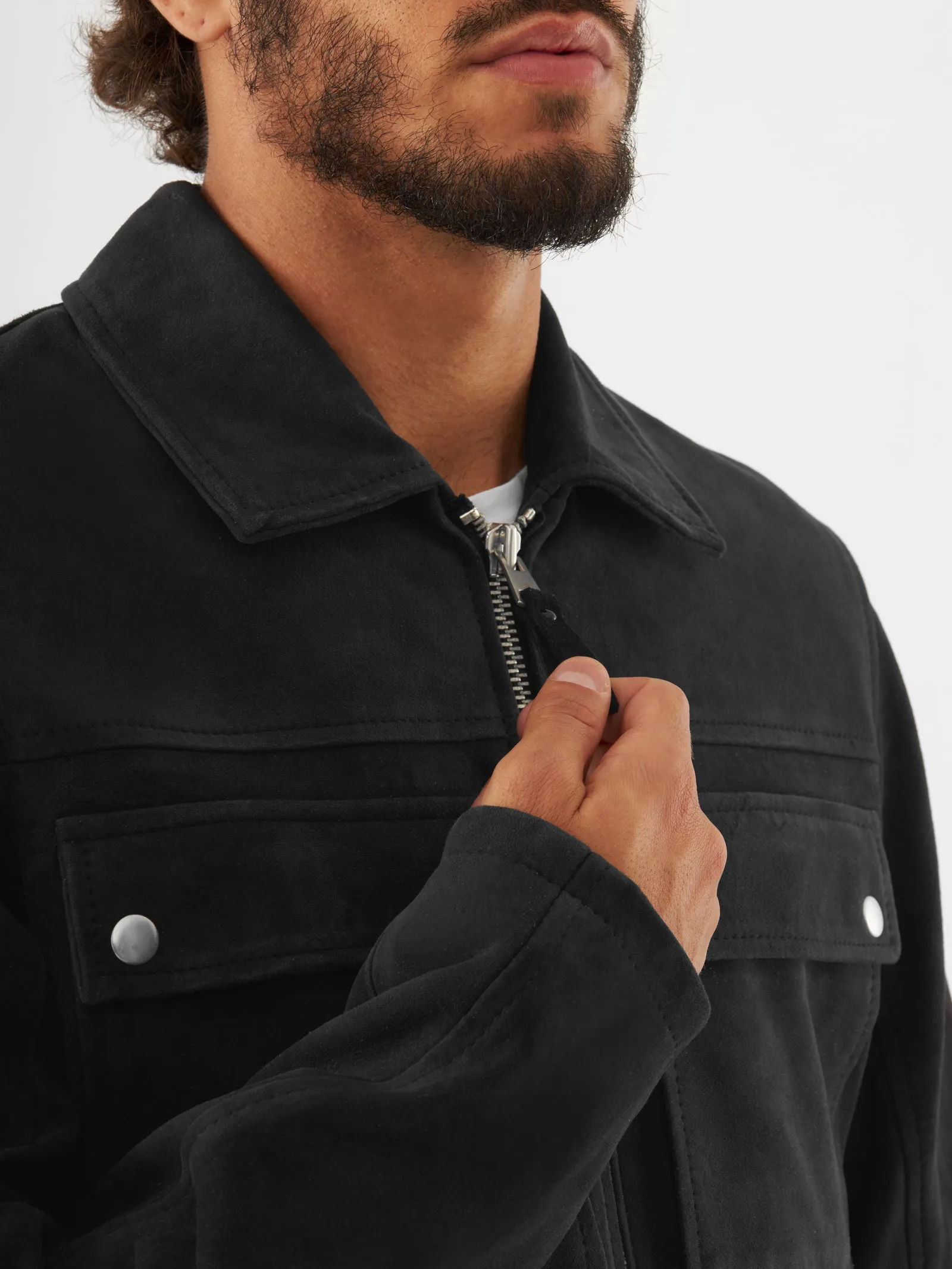 Suede Double Pocket Jacket