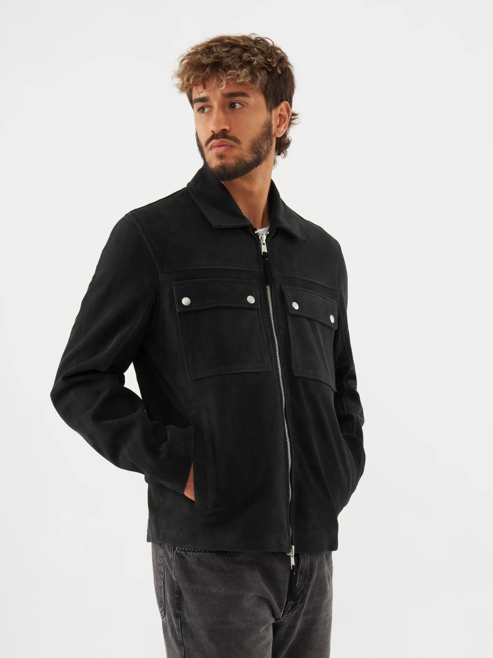 Suede Double Pocket Jacket