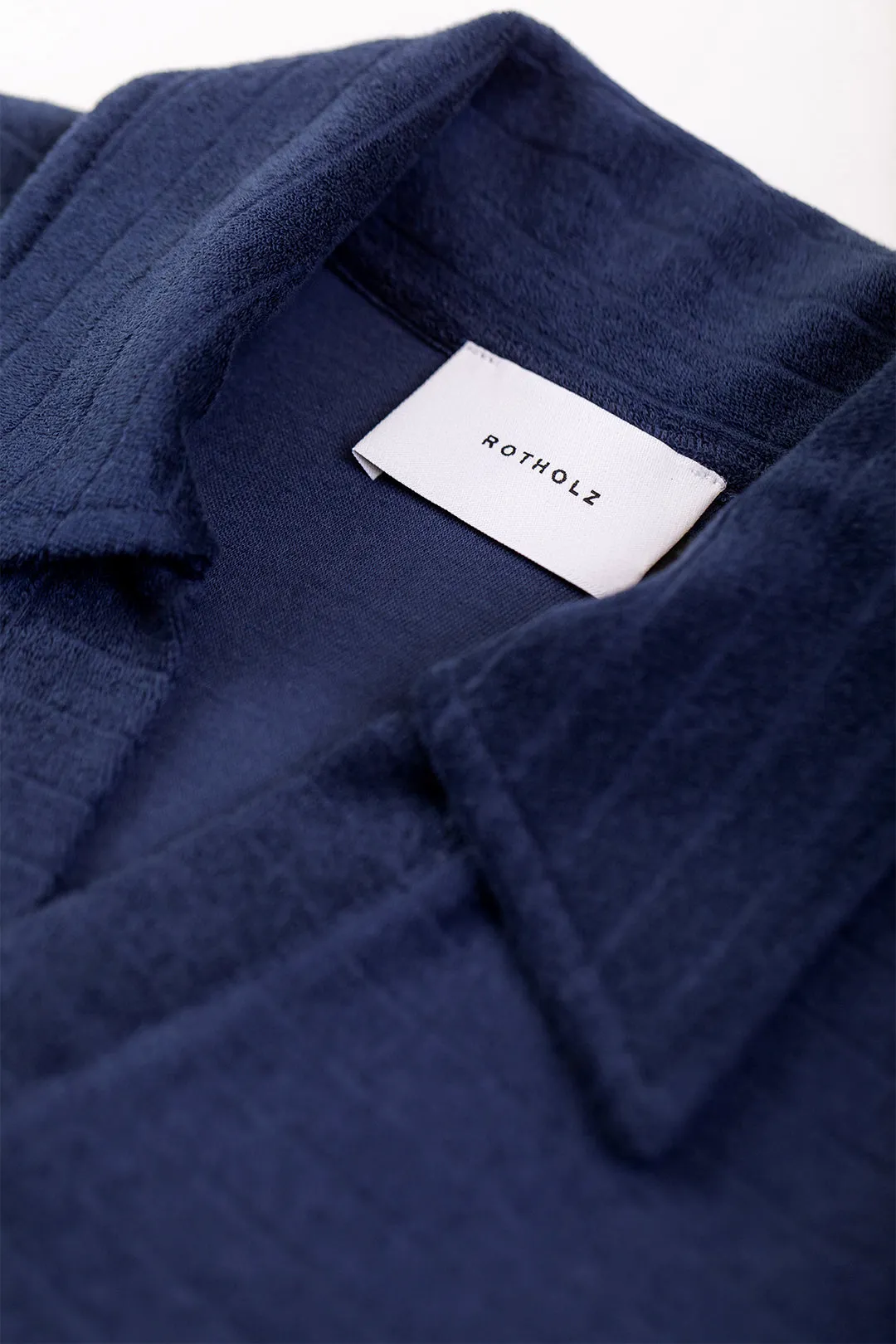 terry cotton polo dress - navy