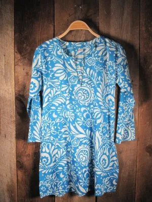 Tunic White and Blue