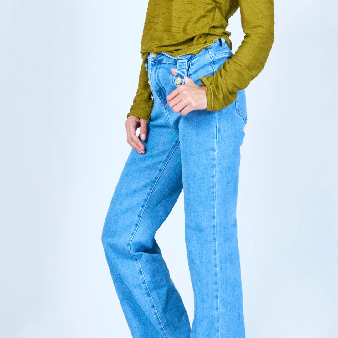 Vintage button-detail flared jeans wholesale