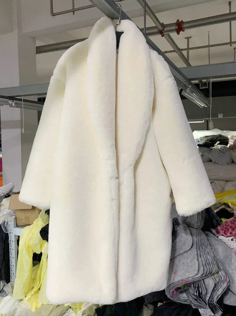 Wenkouban-Winter Outfits Christmas Navie Super Thick Fur Coat