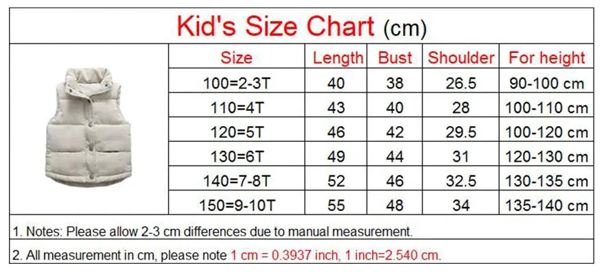 Winter Baby Children Thick Vests Fashion Outerwear For Girl Boy Jackets Corduroy Coat Fall Kids Cotton Jacket Cotton Down Vest