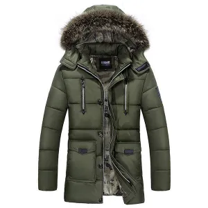 Winter Outdoor Thicken Warm Multi Pockets Detachable Hood Jacket For Men