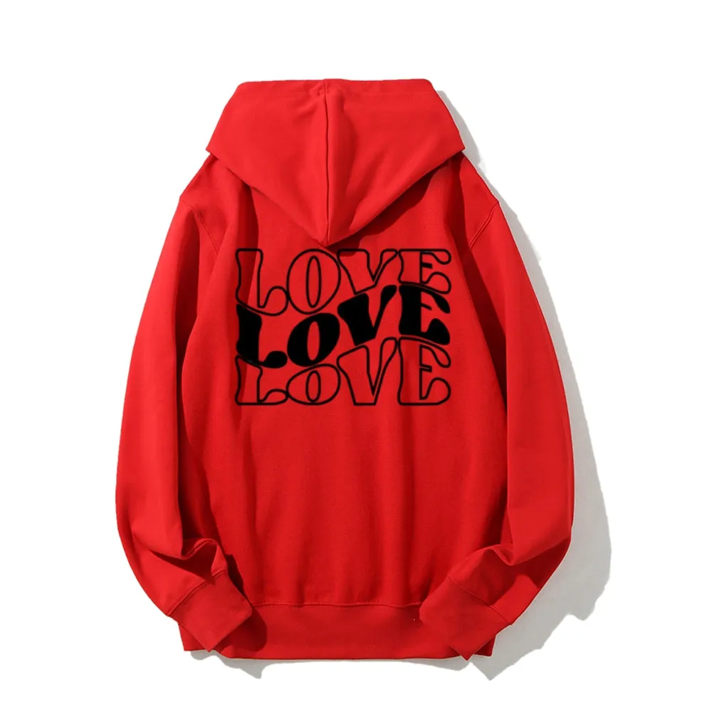 Women Love Letter Graphic Hoodies