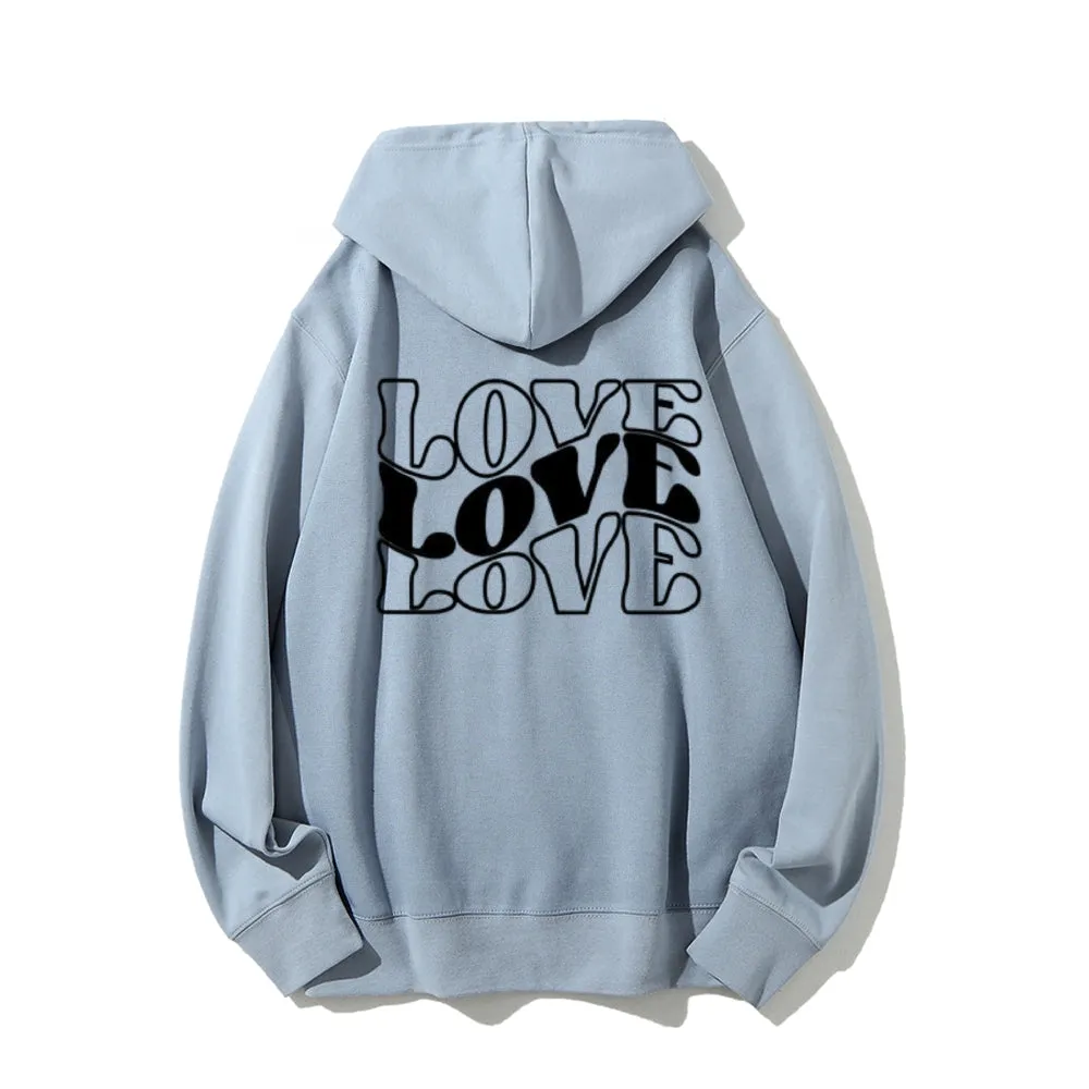 Women Love Letter Graphic Hoodies