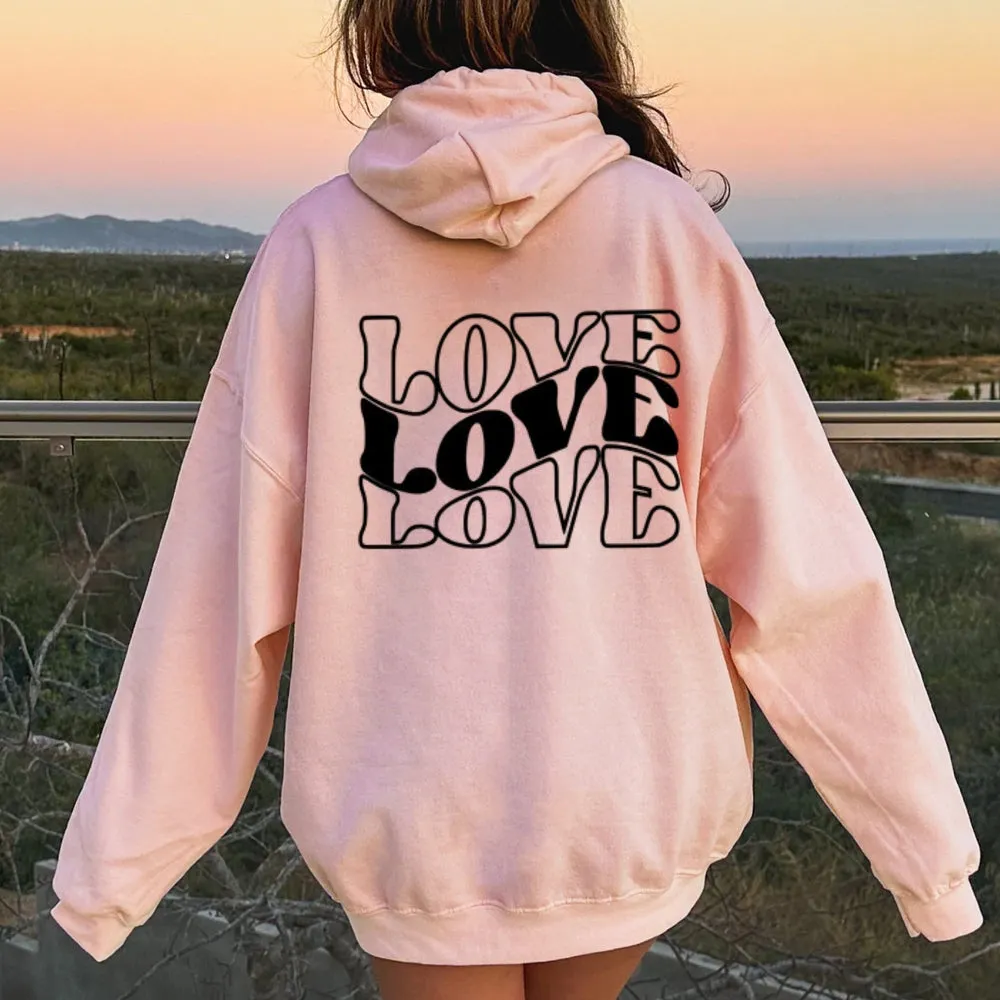 Women Love Letter Graphic Hoodies