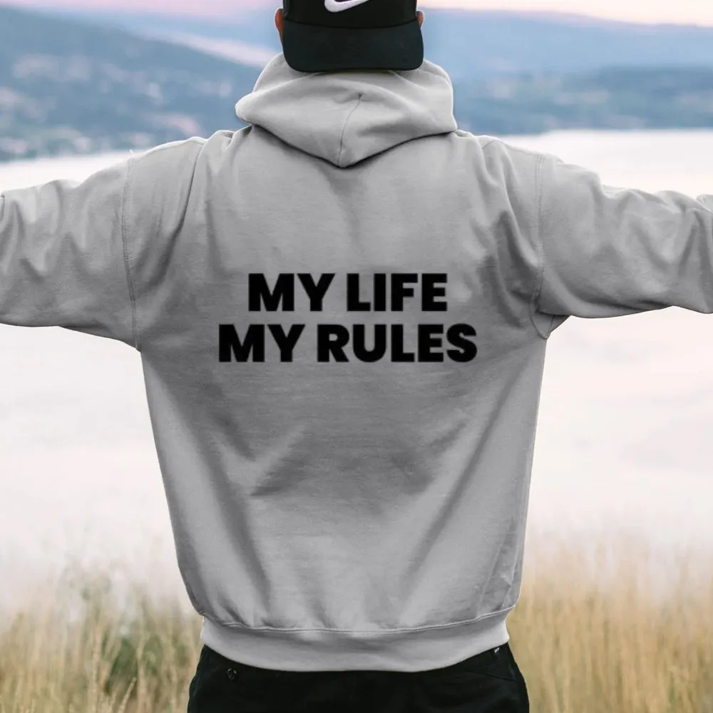 Women MY LIFE MY RULES Graphic Hoodies