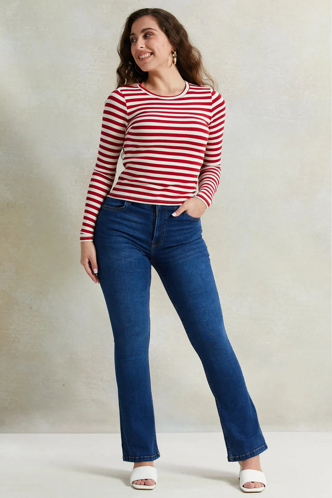 Women Navy Flared Jeans