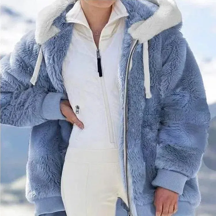 Women Oversize Teddy Bear Coat Warm Thickening Fleece Faux Fur Coats Winter Jacket