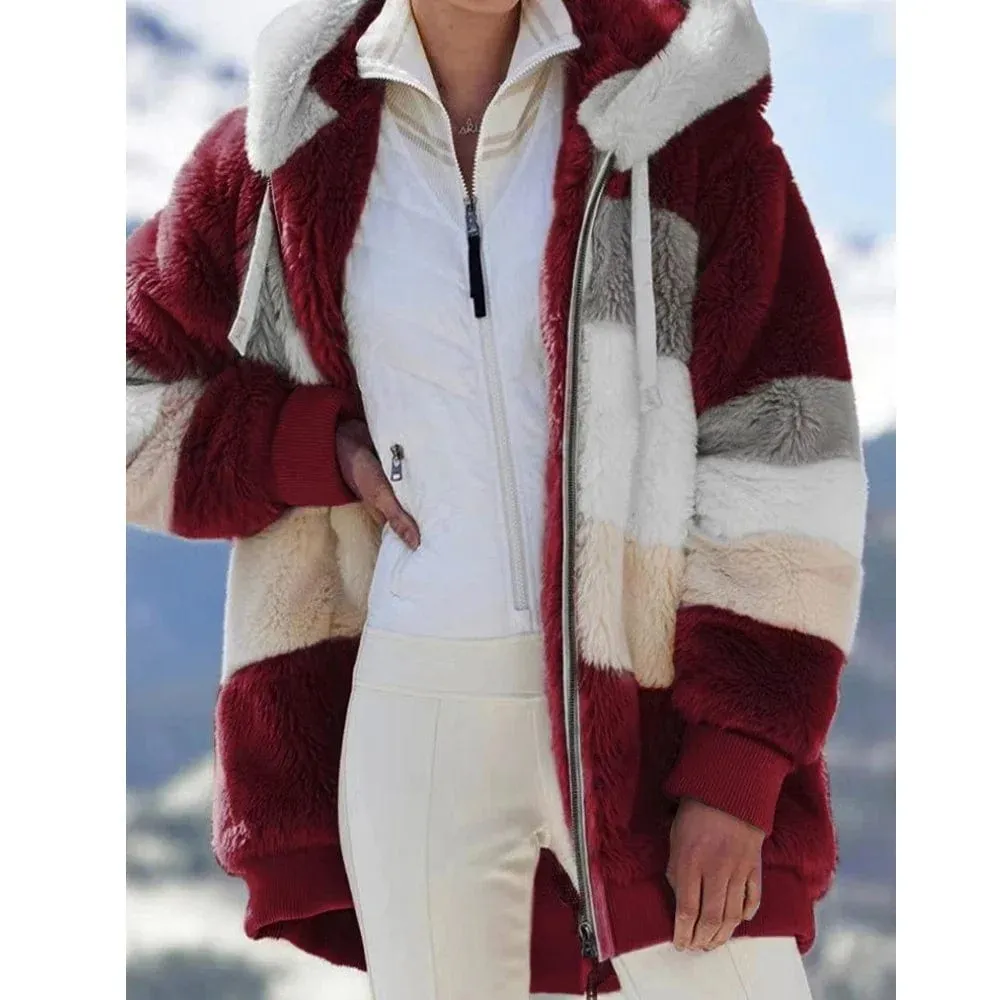 Women Oversize Teddy Bear Coat Warm Thickening Fleece Faux Fur Coats Winter Jacket