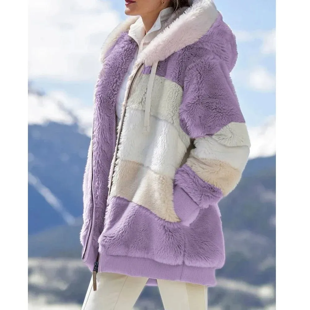 Women Oversize Teddy Bear Coat Warm Thickening Fleece Faux Fur Coats Winter Jacket