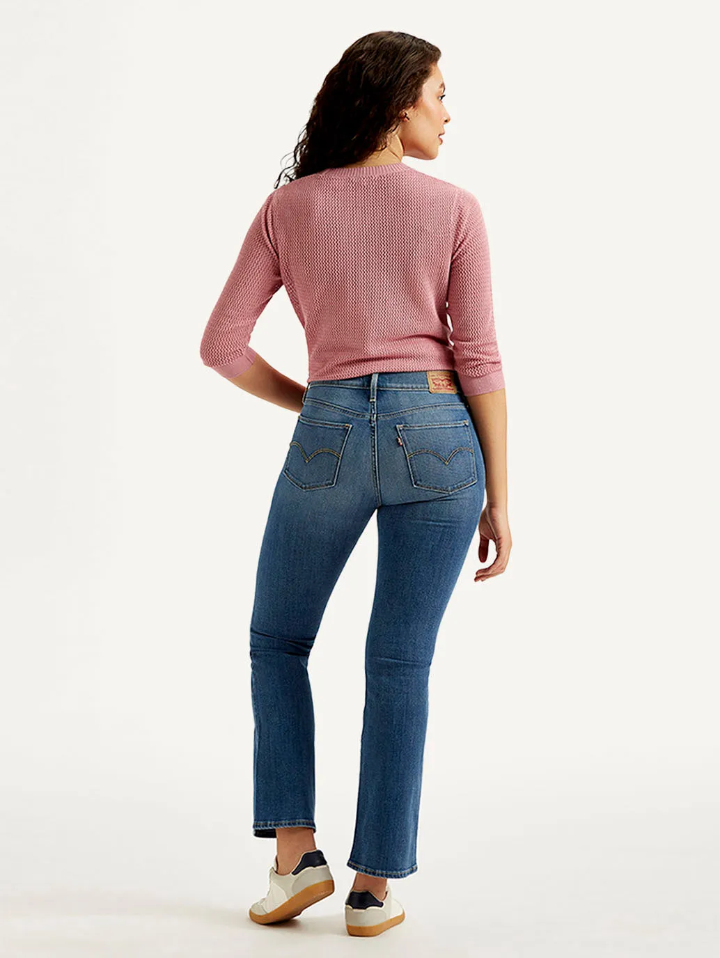 Women's Mid Rise Flared Blue Jeans