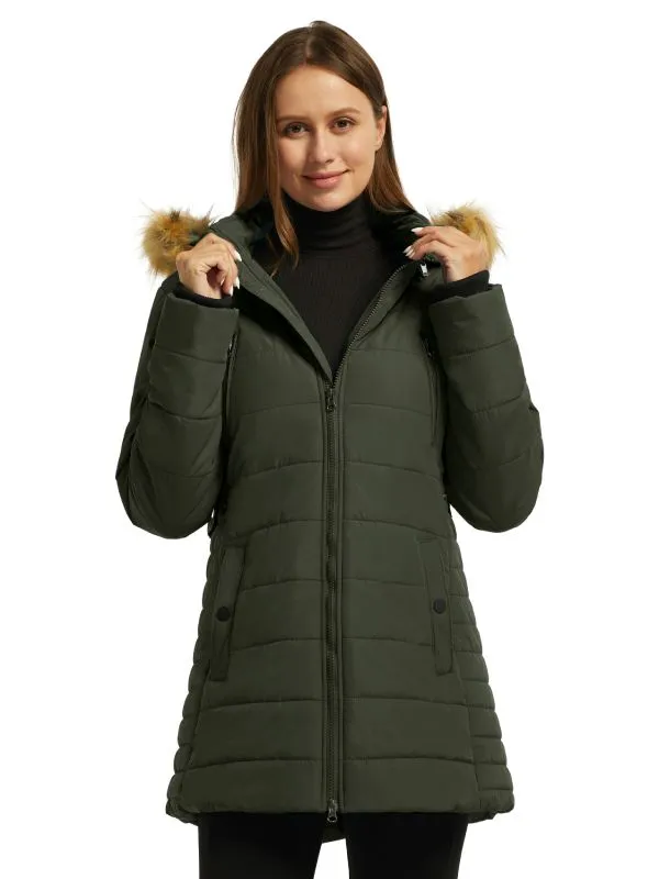 Womens Winter Coat Warm Puffer Jacket With Hood