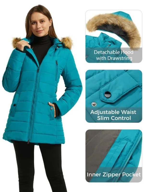 Womens Winter Coat Warm Puffer Jacket With Hood