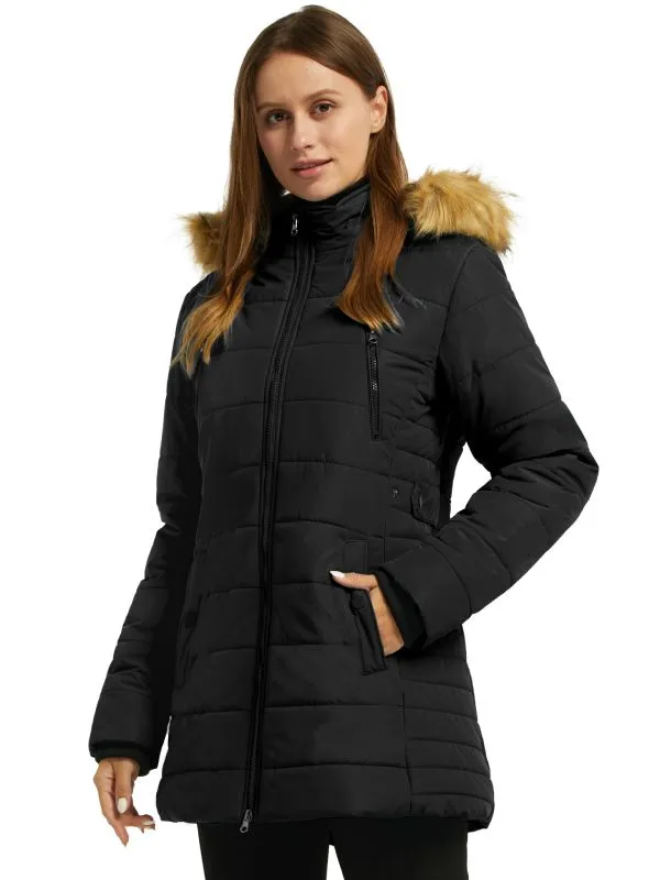 Womens Winter Coat Warm Puffer Jacket With Hood