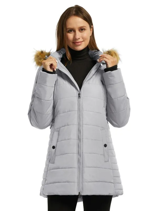 Womens Winter Coat Warm Puffer Jacket With Hood