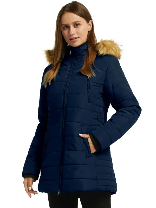 Womens Winter Coat Warm Puffer Jacket With Hood